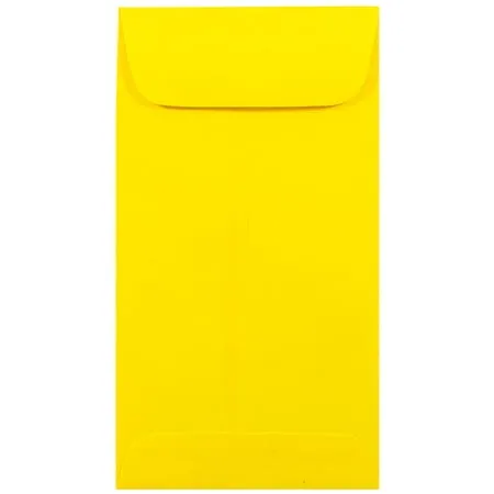 JAM Paper & Envelope No. 7 Coin Envelopes 3 1/2 x 6 1/2 Yellow 50/Pack