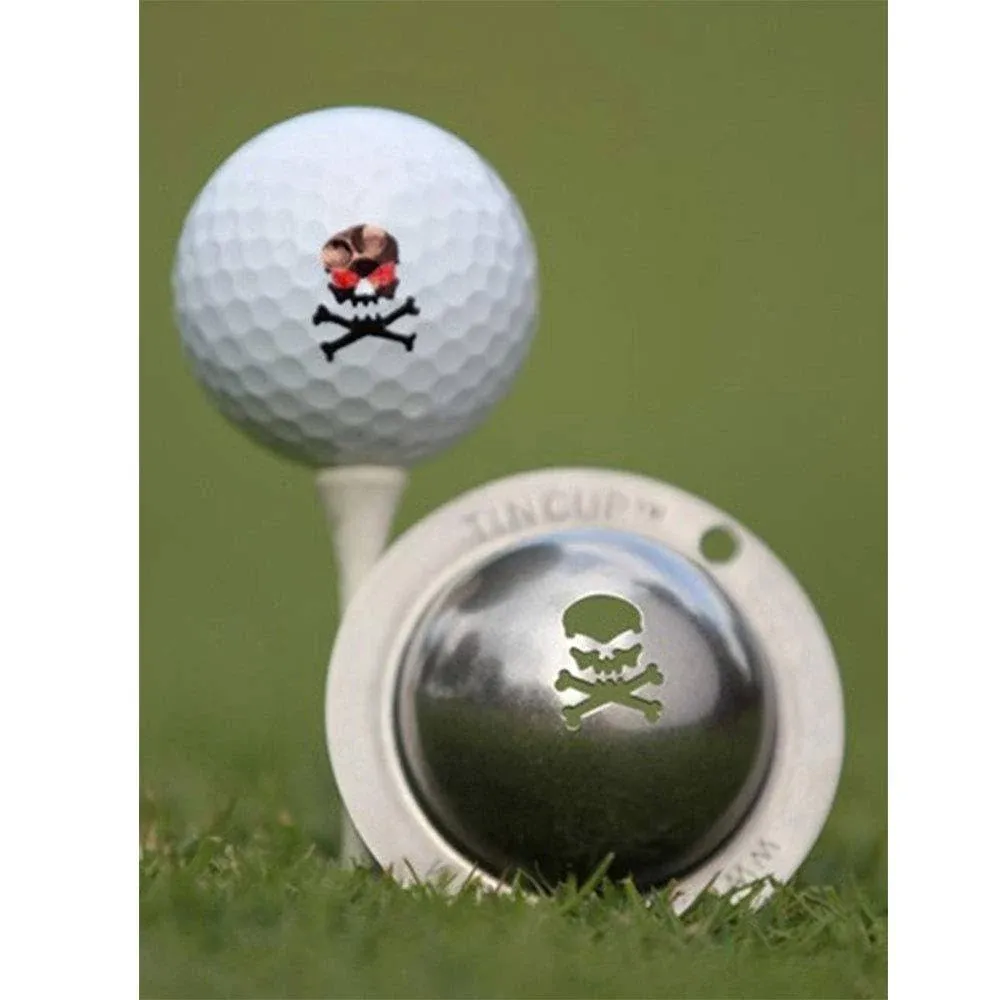 Tin cup The Jolly Roger golf Ball Marking Stencil, Steel