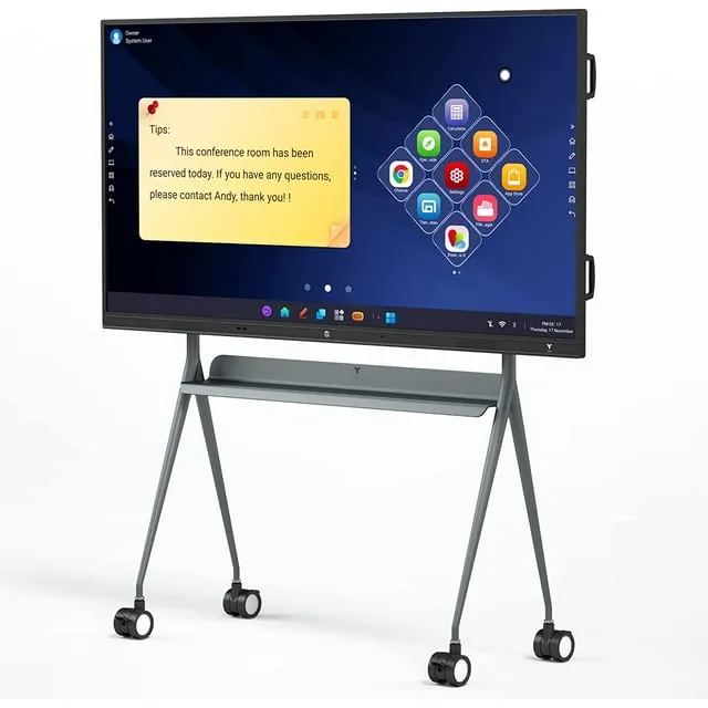 Interactive Board TIBURN HQ Board 75  R2   4K UHD All-in-One Computer for Office and Classroom Smart Whiteboard with an 8‑core CPU & Open App Ecosystem（Smart Board+ Movable Stand+Wall Mounting）