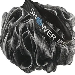 Loofah Charcoal Bath Sponge XL 75g Set by Shower Bouquet: 4 Pack, Extra Large Me