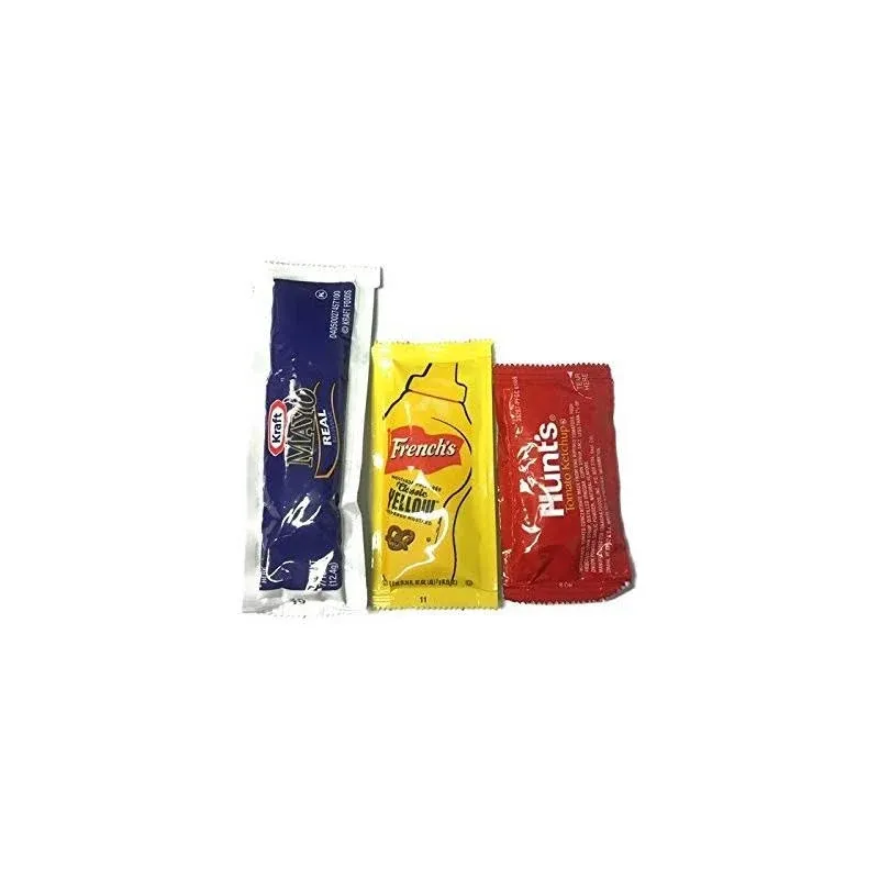 Mayo Ketchup & Mustard On-The-Go Condiment Combo - 25 Packets of Each