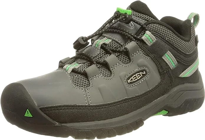 KEEN Targhee Low Waterproof Hiking Shoes for Kids - Steel Grey/Irish Green - 5 Kids