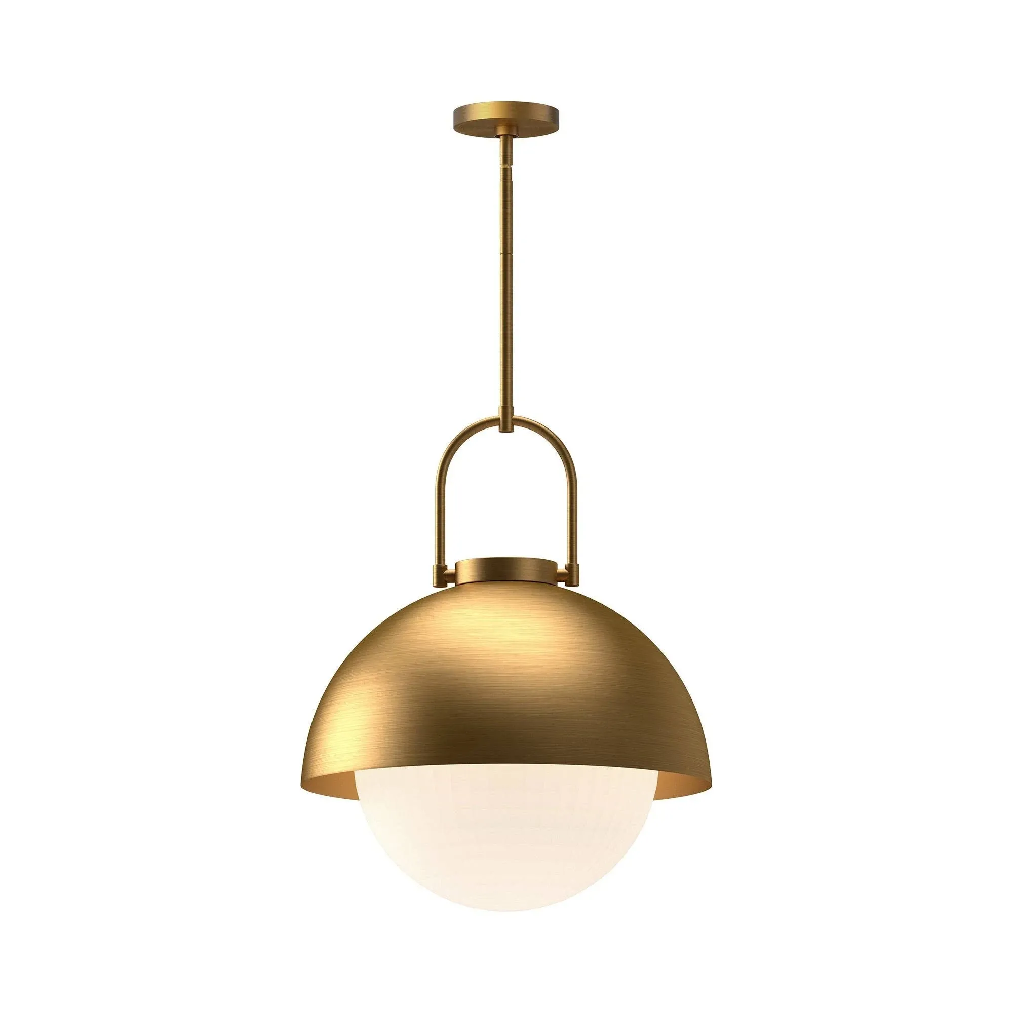 Alora Mood Harper 1 Light 16 inch Pendant in Aged Gold with Opal Glass PD507216AGOP