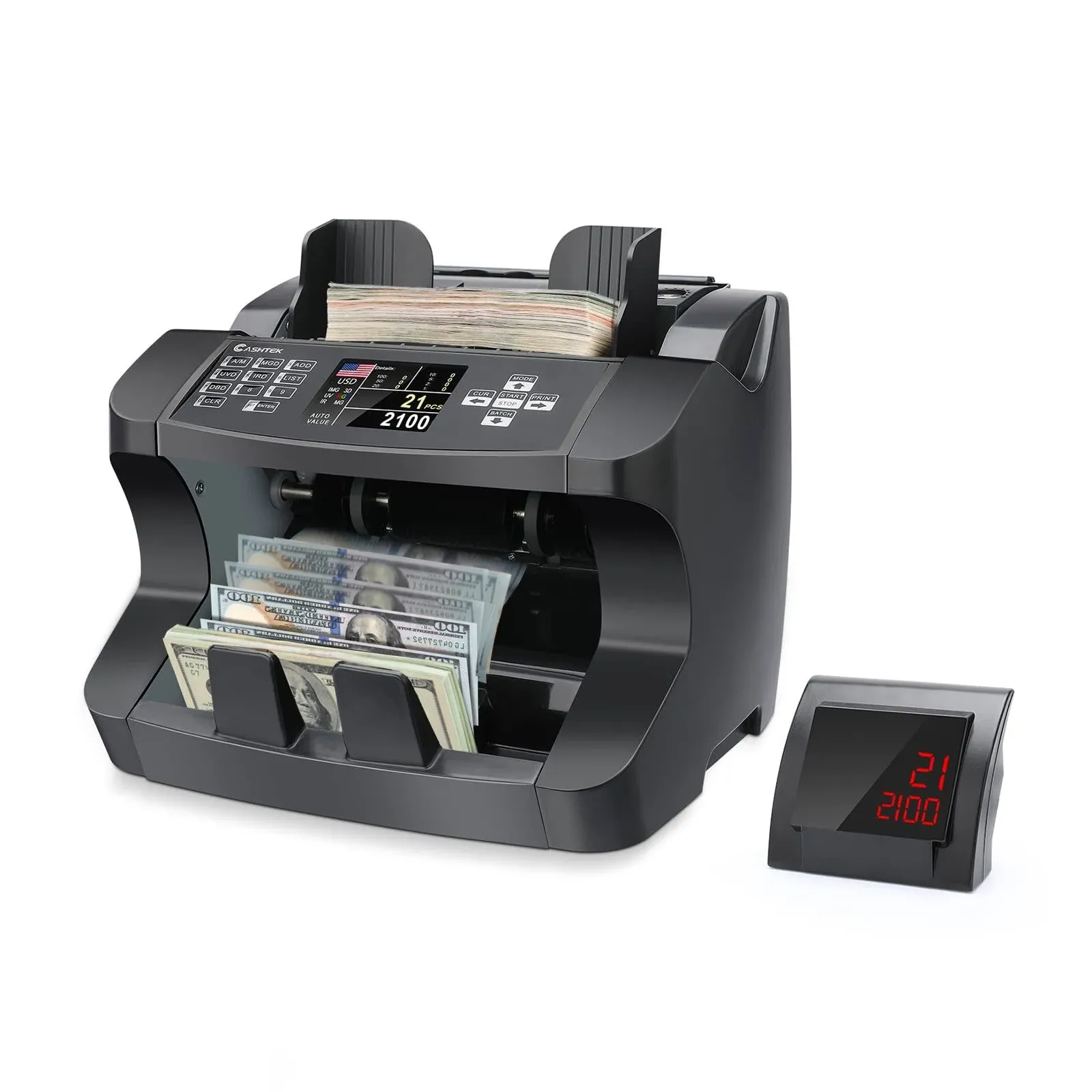 Cashtek S75, 2-Pockets 2-CIS Mixed Denomination Value Bill Counter &amp; Sorter