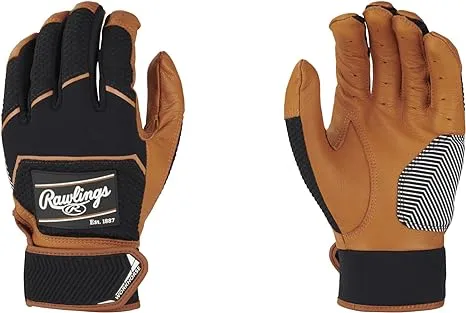 Rawlings Workhorse Adult Batting Gloves: WH22BG - Caramel/Black - S