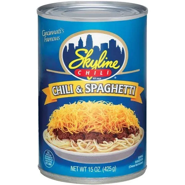 Skyline Original Chili & Spaghetti, 15 Ounce Can 12 Cans