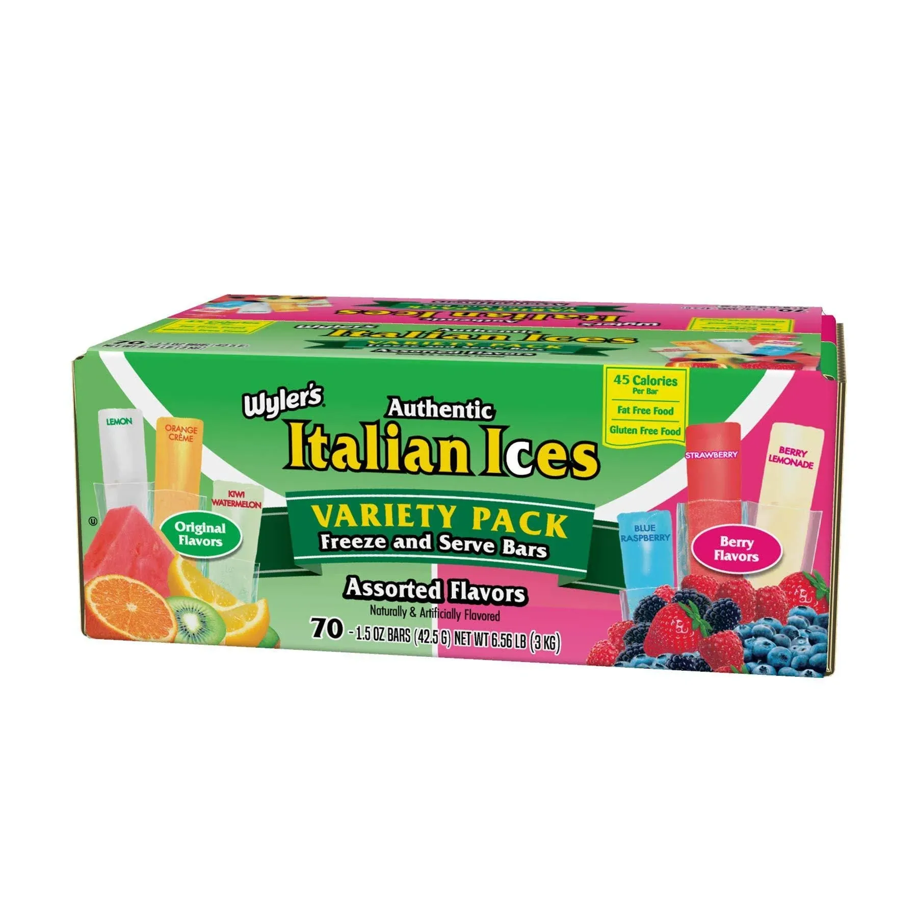 Wyler's Authentic Italian Ices Freeze and Serve Bars Variety Pack