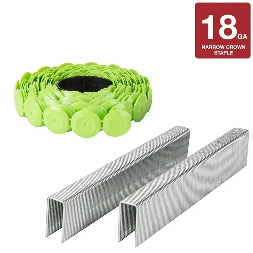 Metabo HPT 18 Gauge Staples And Plastic Caps | 7/16 In. Crown, 7/8-in Leg Length | Electro Galvanized | 2,000 Count | 31102SHPT