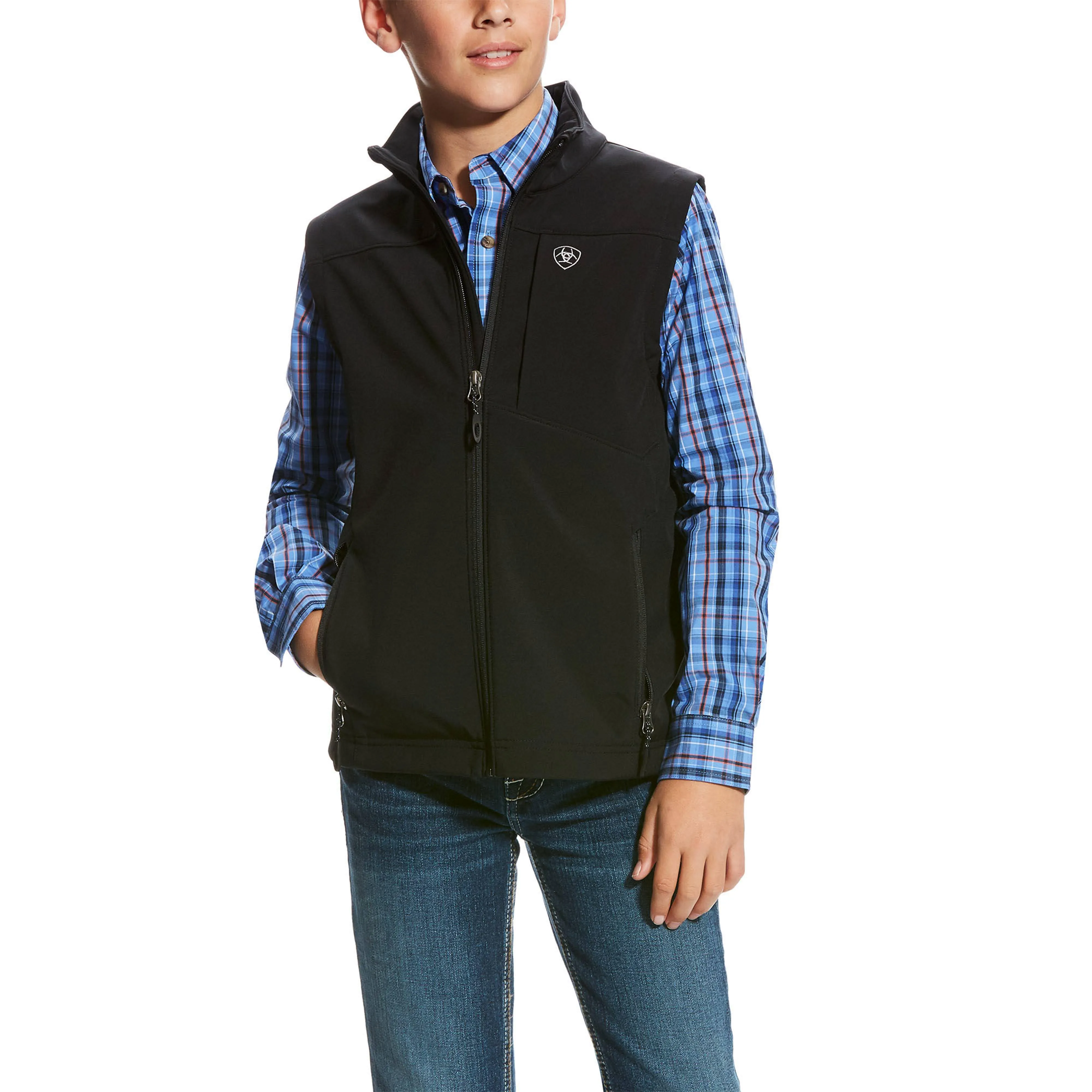 Ariat Boys Vernon 2.0 Softshell Vest, Black