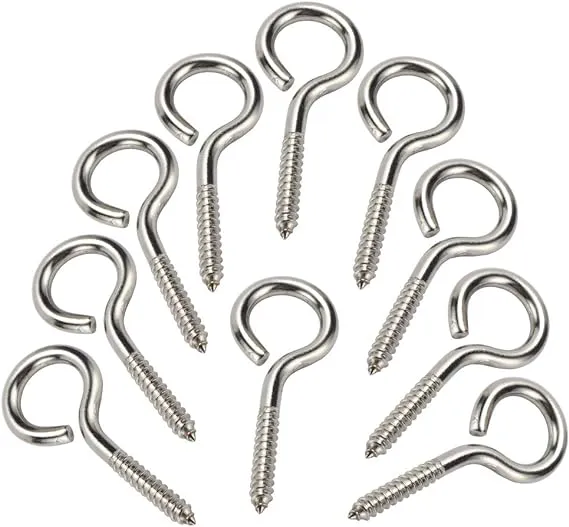 Home Master Hardware 4.25 inch Heavy Duty Eye Screw Hooks 10 Pack Stainless Steel ...