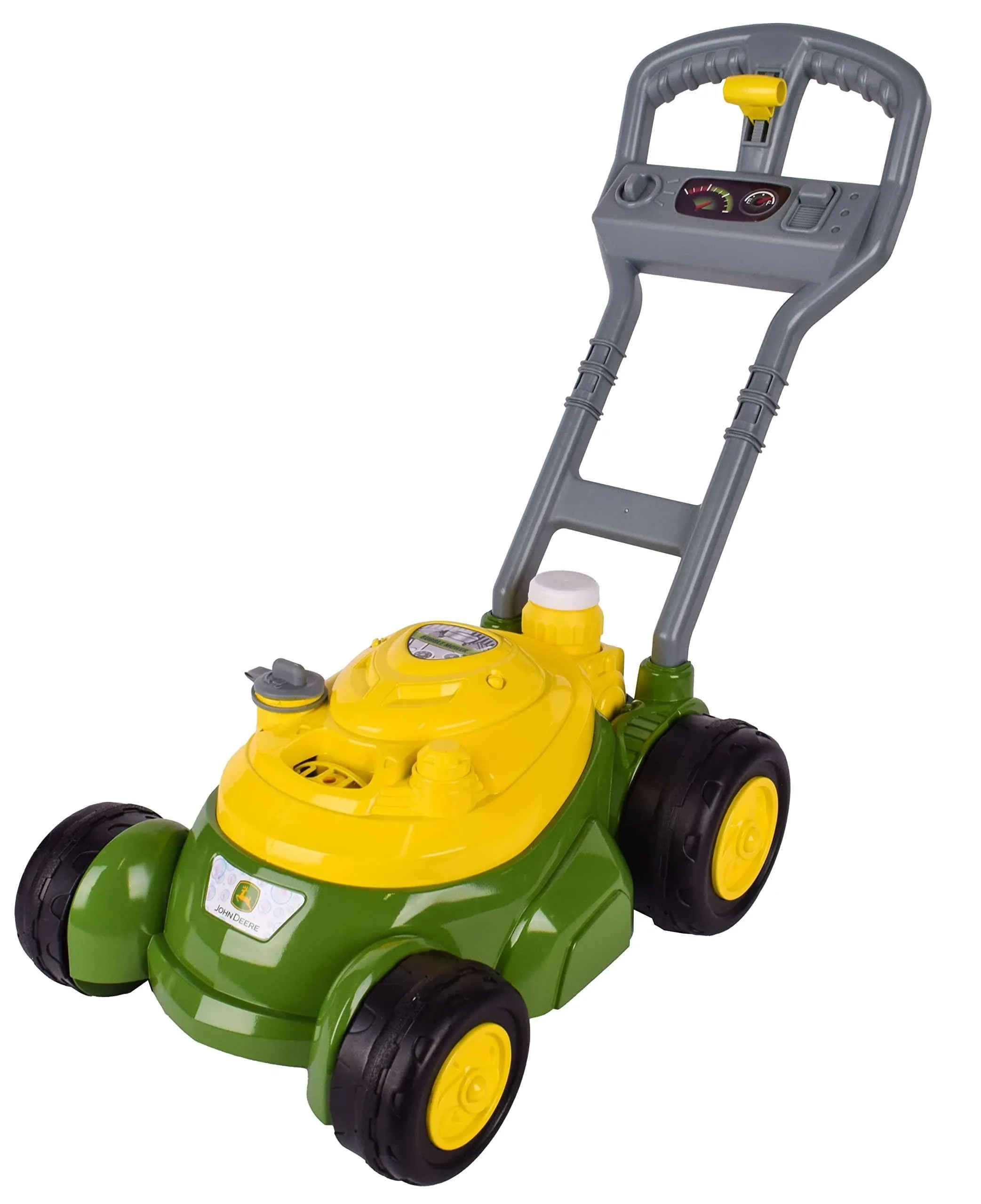 John Deere Deluxe Toy Bubble Lawn Mower with 4 oz Bubble Solution | No Batteries Required