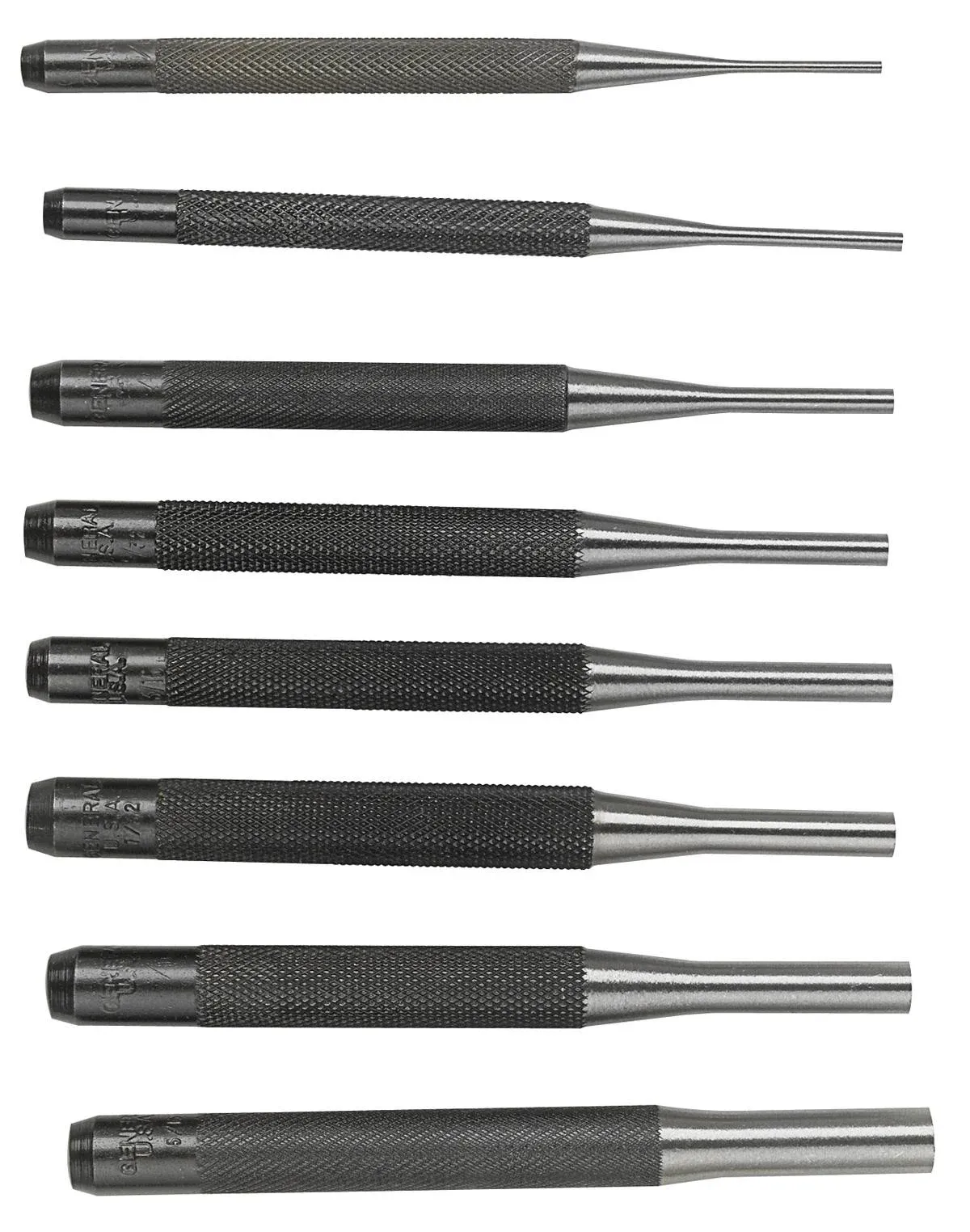 General Tools 8-Pieces Drive Pin Punch Set, Steel, 4"