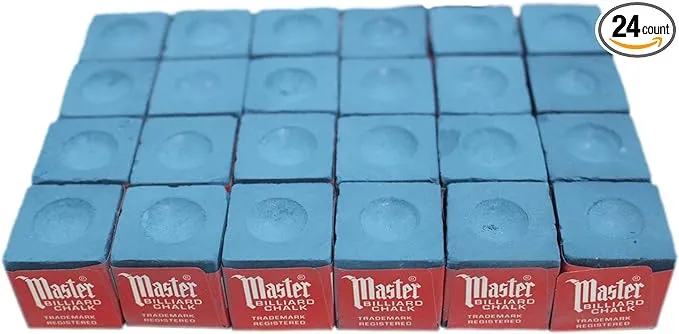 24 Pcs Blue Master Pool Cue Chalk