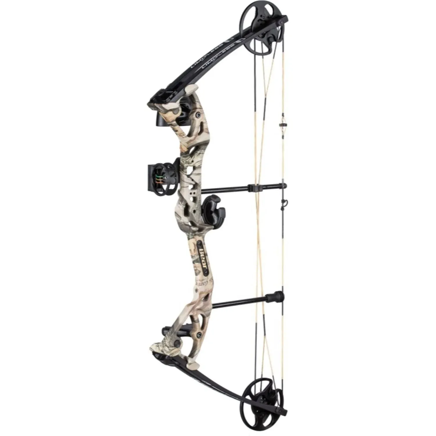 Bear Archery Limitless Dual Cam Compound Bow - Includes Quiver, Sight and Rest, God's Country