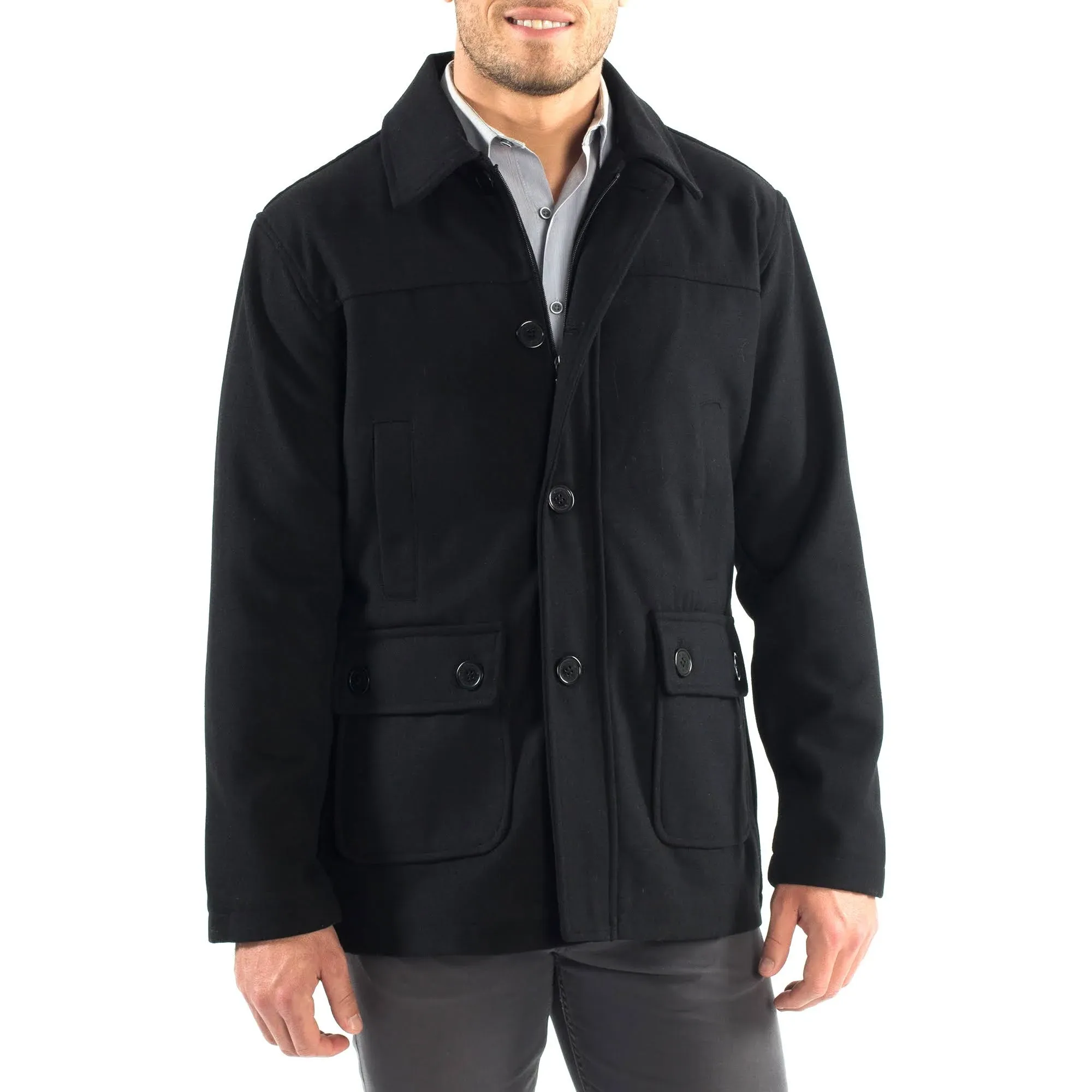 Alpine Swiss Wyatt Mens Classic Barn Coat Black Medium