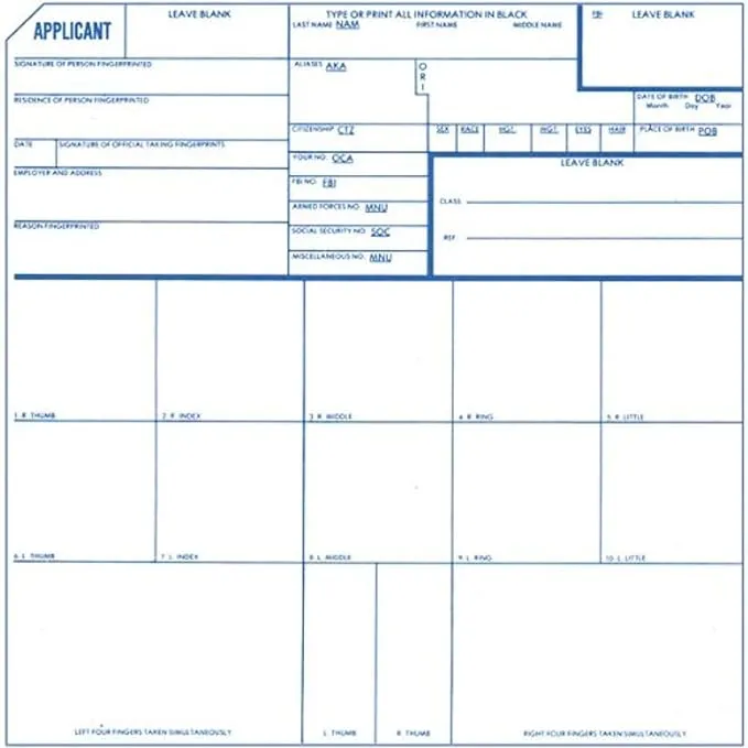 Applicant Cards, PK250