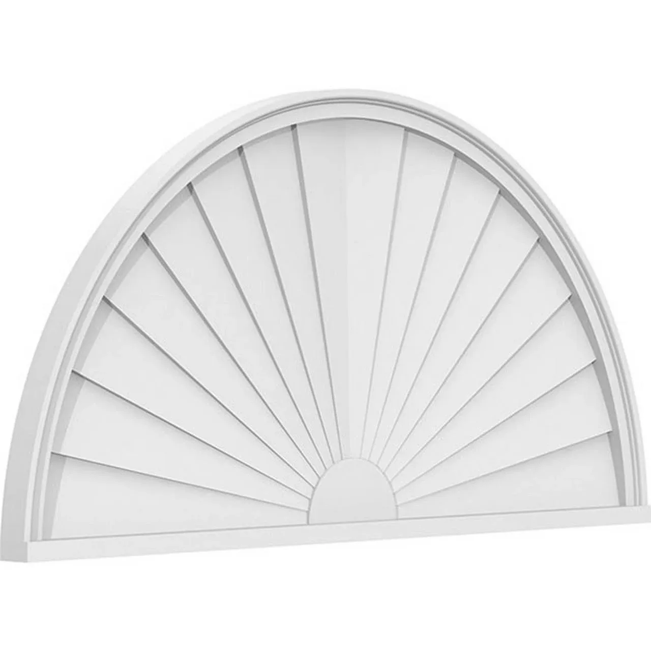 Ekena Millwork PEDPS048X240HRO01 48"W x 24"H x 2"P Half Round Sunburst ...