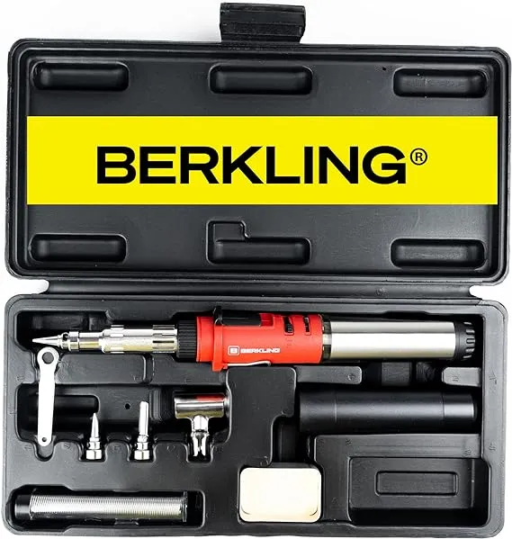 Berkling BSG-668 Premium Butane Soldering Iron Kit - Portable Cordless Welding Micro Solder Torch Gun Includes Pro Grade Plated Copper Tip &amp; Stand