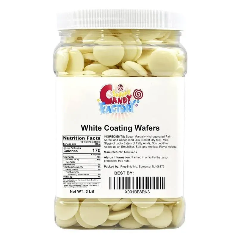 "Sarah's Candy Factory Coating Melting Wafers White Chocolate in Jar, 3 Lbs"