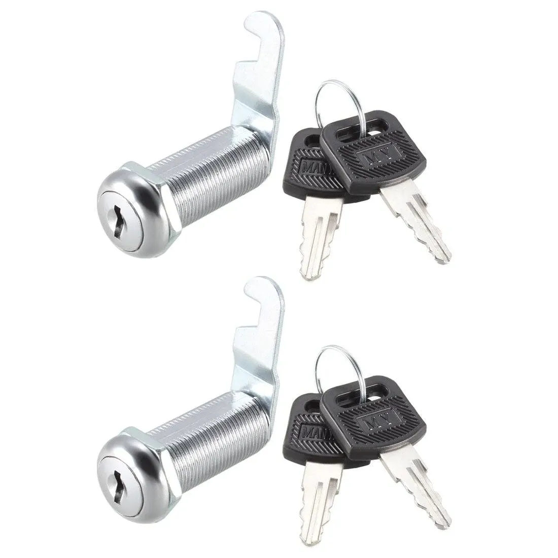 uxcell Cam Lock 1-1/2&#034; Cylinder Long Cabinet Locks with No.1 Cam, Fits on 1-3/