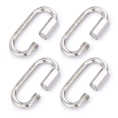 SHONAN 3 Inch Stainless Steel Chain Quick Links- 4 Pack 5/16” Large Locking C...