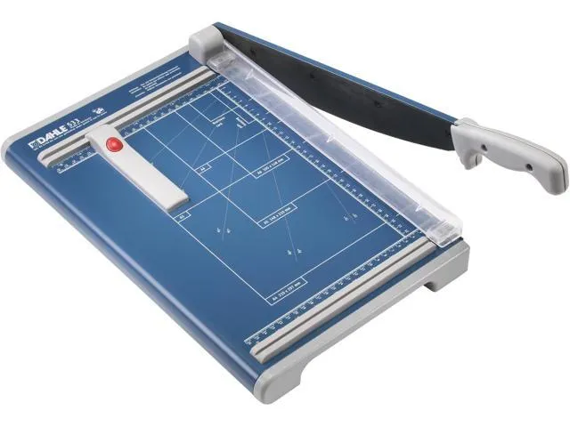 Dahle 533 Professional Guillotine Trimmer, 13" Cut Length, 15 Sheet Capacity, Self-Sharpening, Manual Clamp, German Engineered Paper Cutter