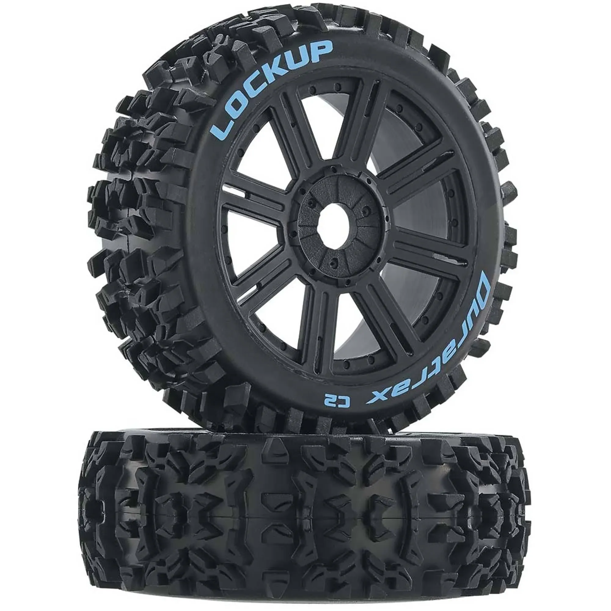 Duratrax - Lockup Buggy Tire C2 Mounted Spoke Black (2) - C3616