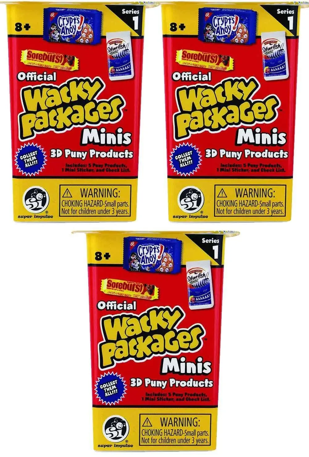 "World's Smallest Wacky Packages Minis Series 1 Mystery Pack (Bundle of 3)"