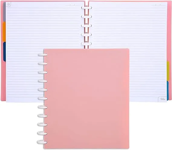 Talia Discbound Notebooks, Planner, Customizable, (Salmon, Letter (8.5in x 11...