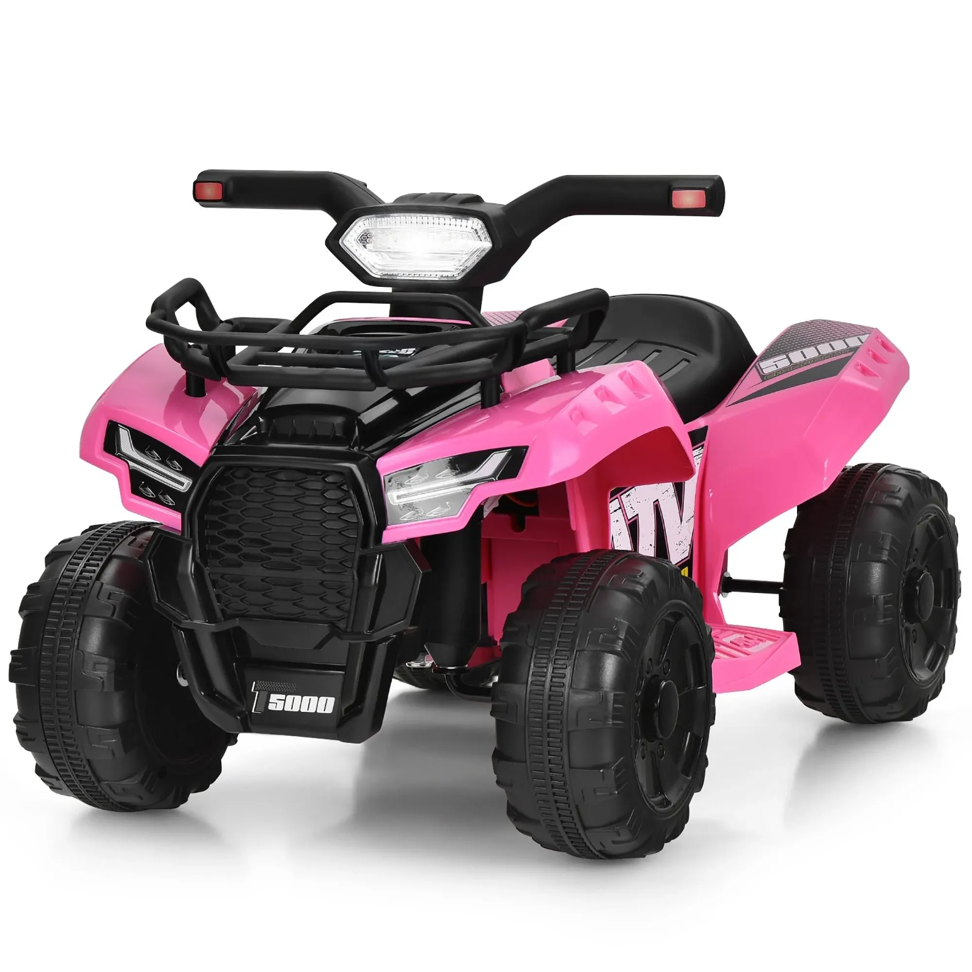 Costway 6V Kids ATV Quad Electric Ride On Car Toy Toddler w/LED Light&MP3 Pink