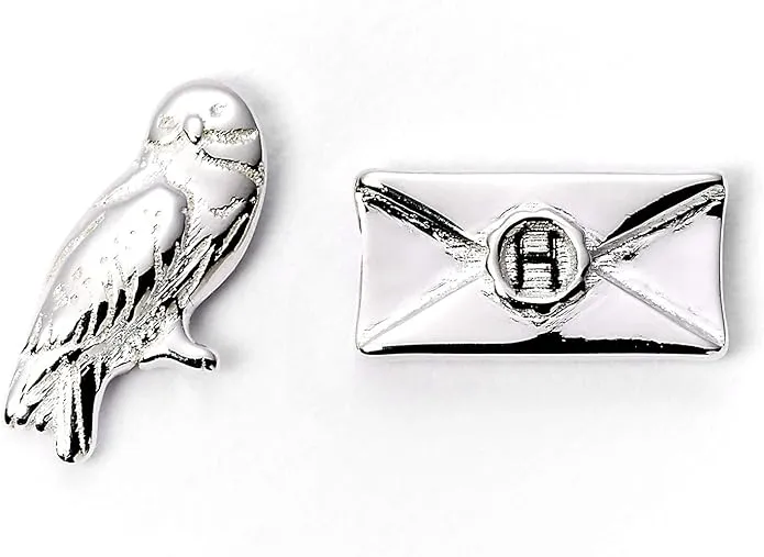 Harry Potter Silver Plated Earrings Hedwig Owl & Letter