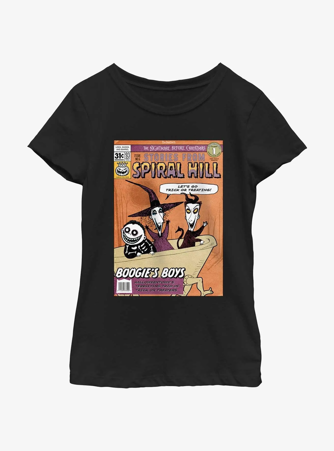 Disney The Nightmare Before Christmas Stories From Spiral Hill Boogie's Boys Youth Girls T-Shirt | BoxLunch