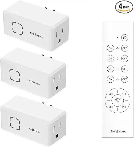 Link2Home Wireless Indoor Plug in Remote Control Outlet Switch Countdown Timer