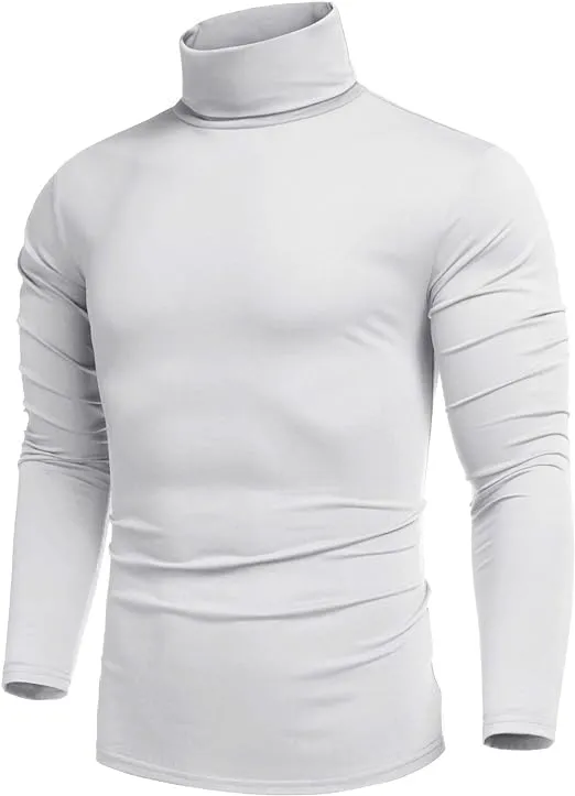 COOFANDY Men's Turtleneck Jumper Slim Fit Roll Neck Tops Long Sleeve Shirts Lightweight Cotton Sweater Turtleneck T-Shirt Pullover