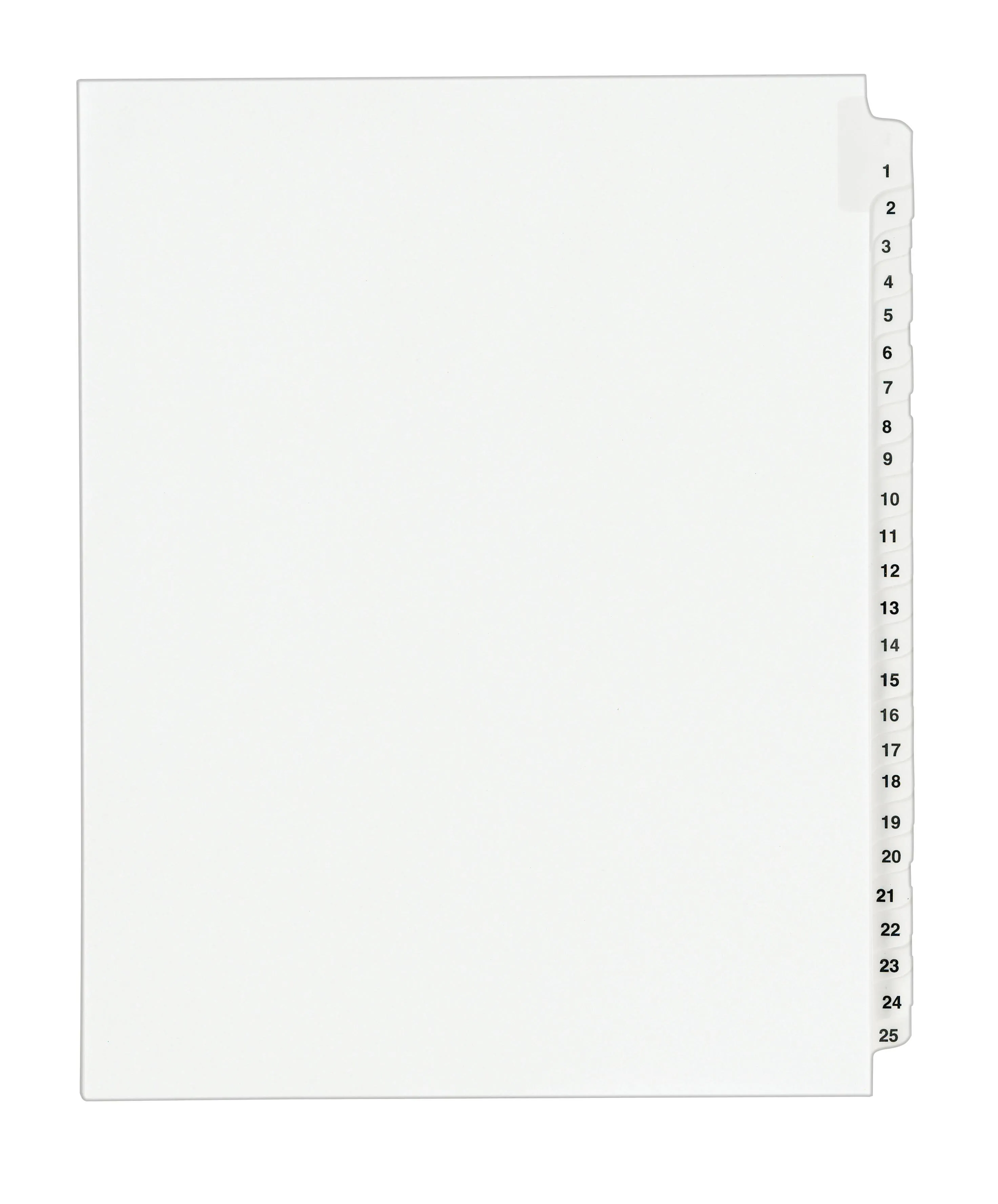 Avery&#174; Preprinted Legal Exhibit Side Tab Index Dividers, Avery Style, 25-Tab, 1 to 25, 11 x 8.5, White, 1 Set, (1330) ;