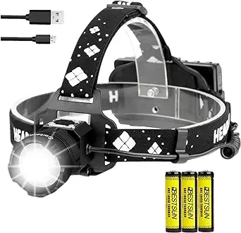 300000 Lumen High Power Headlamp Rechargeable Super Bright Zoomable