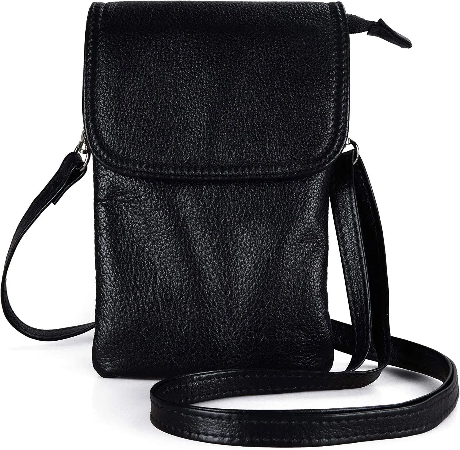 Befen Small Black Leather Cell Phone Holder Case Crossbody Wallet Purse Mini ...