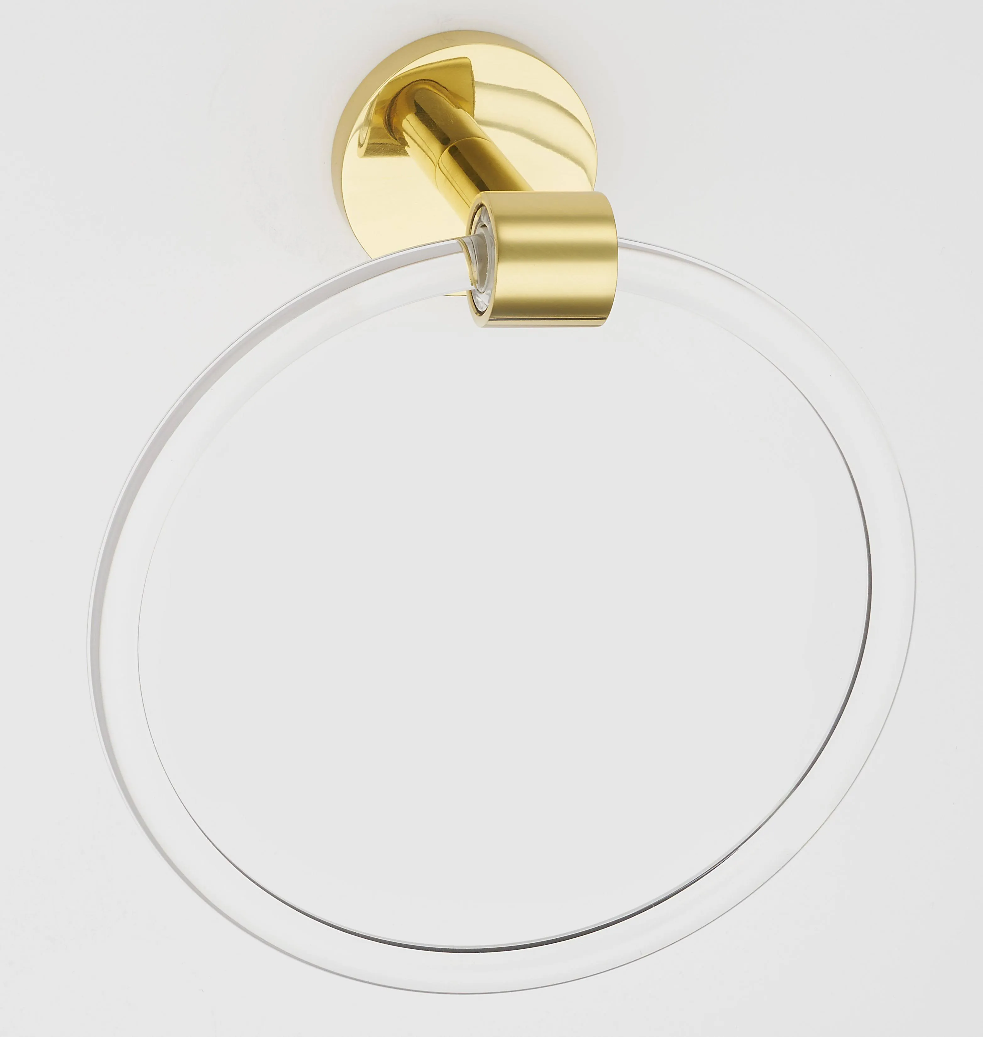 Alno A7240-PB: 6" Acrylic Contemporary Towel Ring - Polished Brass