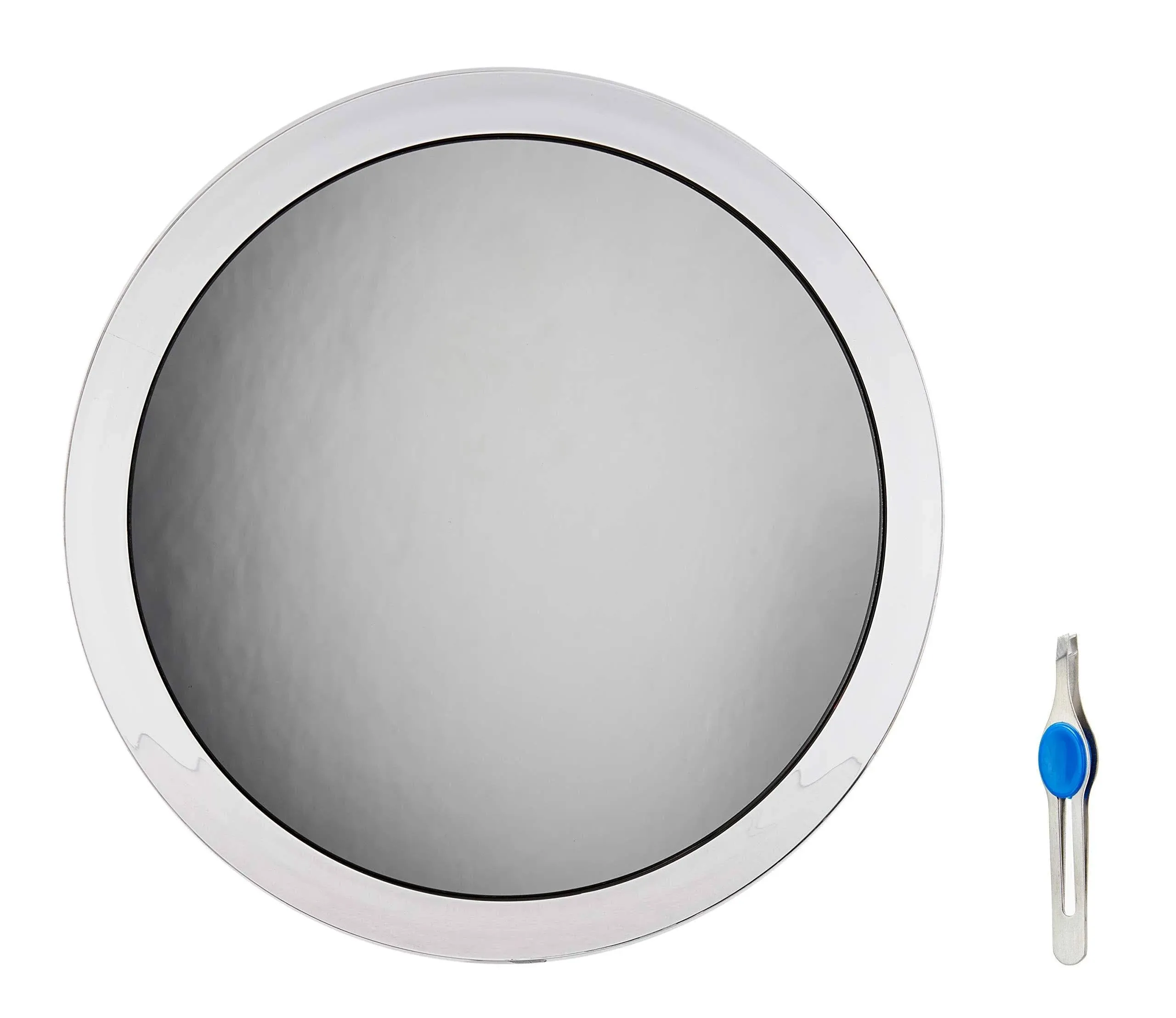 10 In. X 10 In. Large Suction Cup 8X Magnifying Mirror With Precision Tweezers