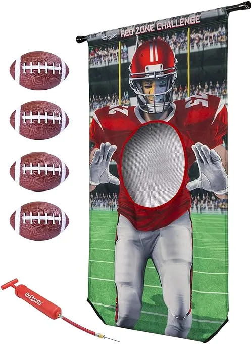 GoSports Football & Baseball Toss Games Available in Football Red Zone Challenge or Baseball Pro Pitch Challenge - Choose Between Backyard Toss or Door Hang Targets