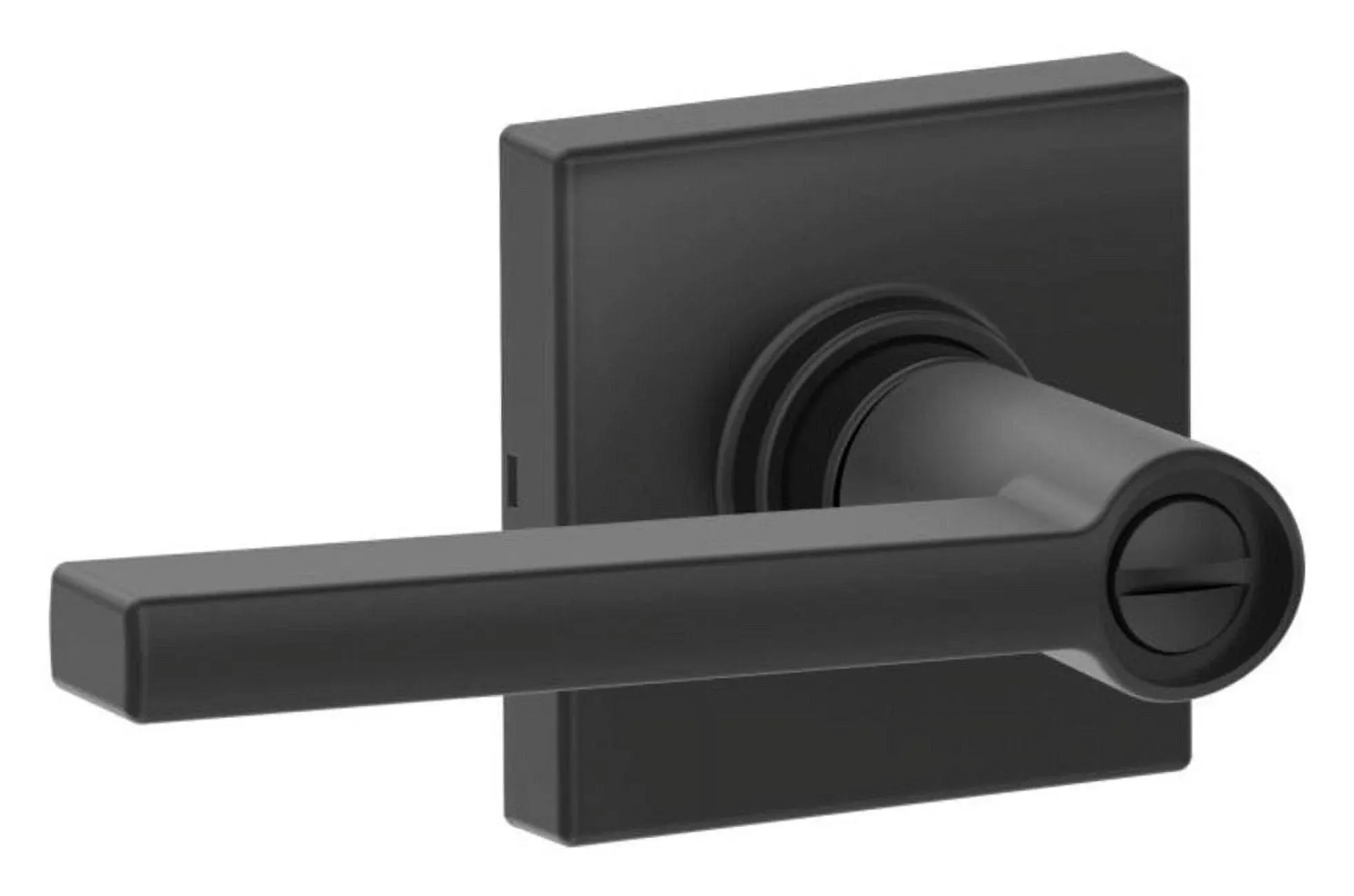 Schlage J40-SOL-COL Solstice Privacy Door Lever Set with Decorative - Matte Black