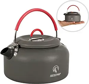 REDCAMP 0.8L Mini Outdoor Camping Kettle, Aluminum Water Pot with Carrying Bag, Compact Lightweight Tea Kettle, Other