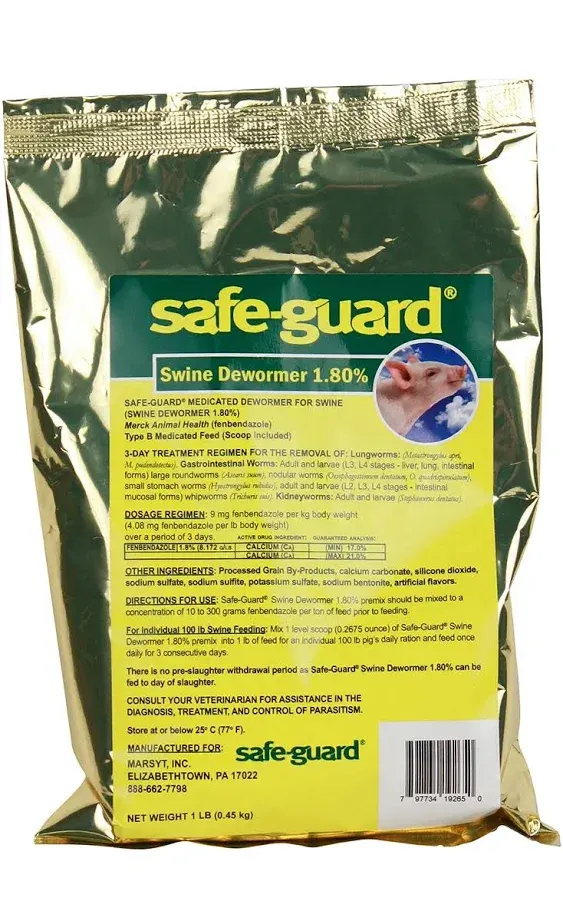 Merck Animal Health Safe-Guard 1.8% Swine Scoop Dewormer - 1 lb bag