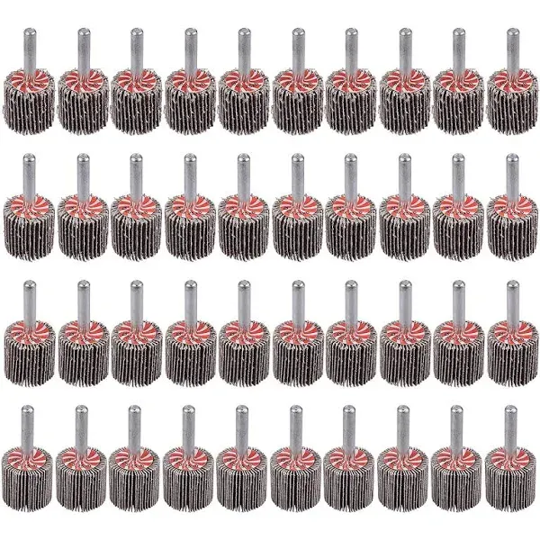 Generic Rocaris 40 Pack Flap Wheel 1" x 1", 1/4" Mounted Shank Aluminum Oxide ...