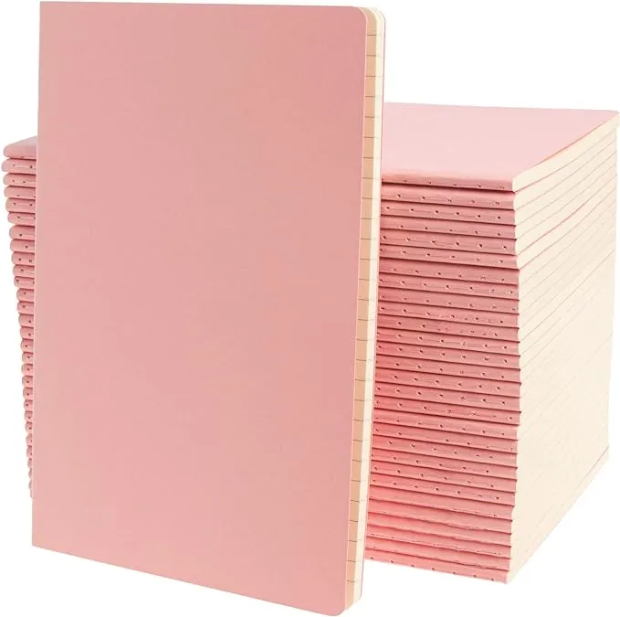 Simply Genius A5 Notebooks for Work, Travel, Business, School & More - College Ruled Notebook - Softcover Journals for Women & Men - Lined Note Books with 92 pages, 5.5" x 8.3" (Pink, 30 pack)