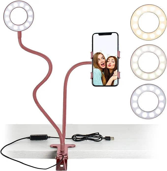 Aduro U-Stream Junior Lighting Studio & Phone Holder, Rose Gold