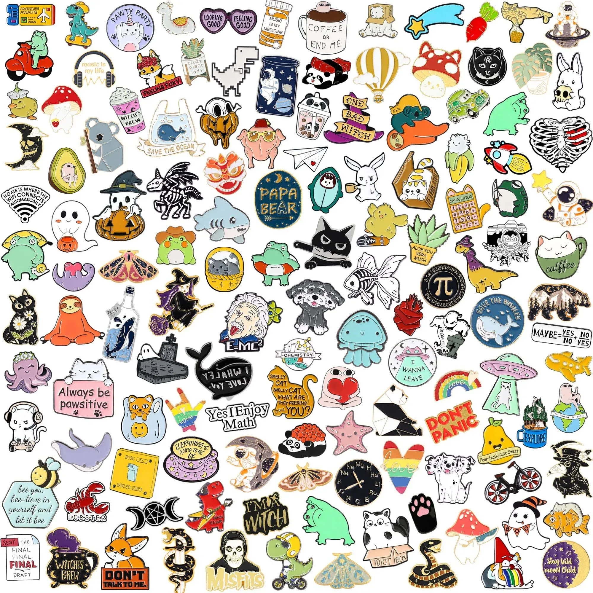 SINCCO 20/40 Pcs Cute Enamel Backpack Pins, Funny Enamel Pins Bulk Set Cool ...