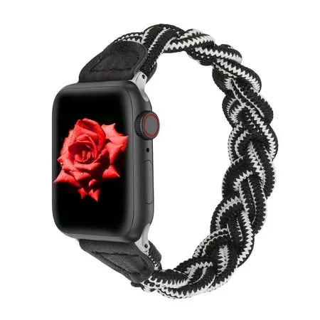 Wearlizer Compatible with Apple Watch Band 38mm 40mm 41mm Slim Elastic Braided Solo Loop Strap Wristband Stretchy Woven Bracelet Accessories for iWatch Series 8 7 6 5 4 3 2 1 SE