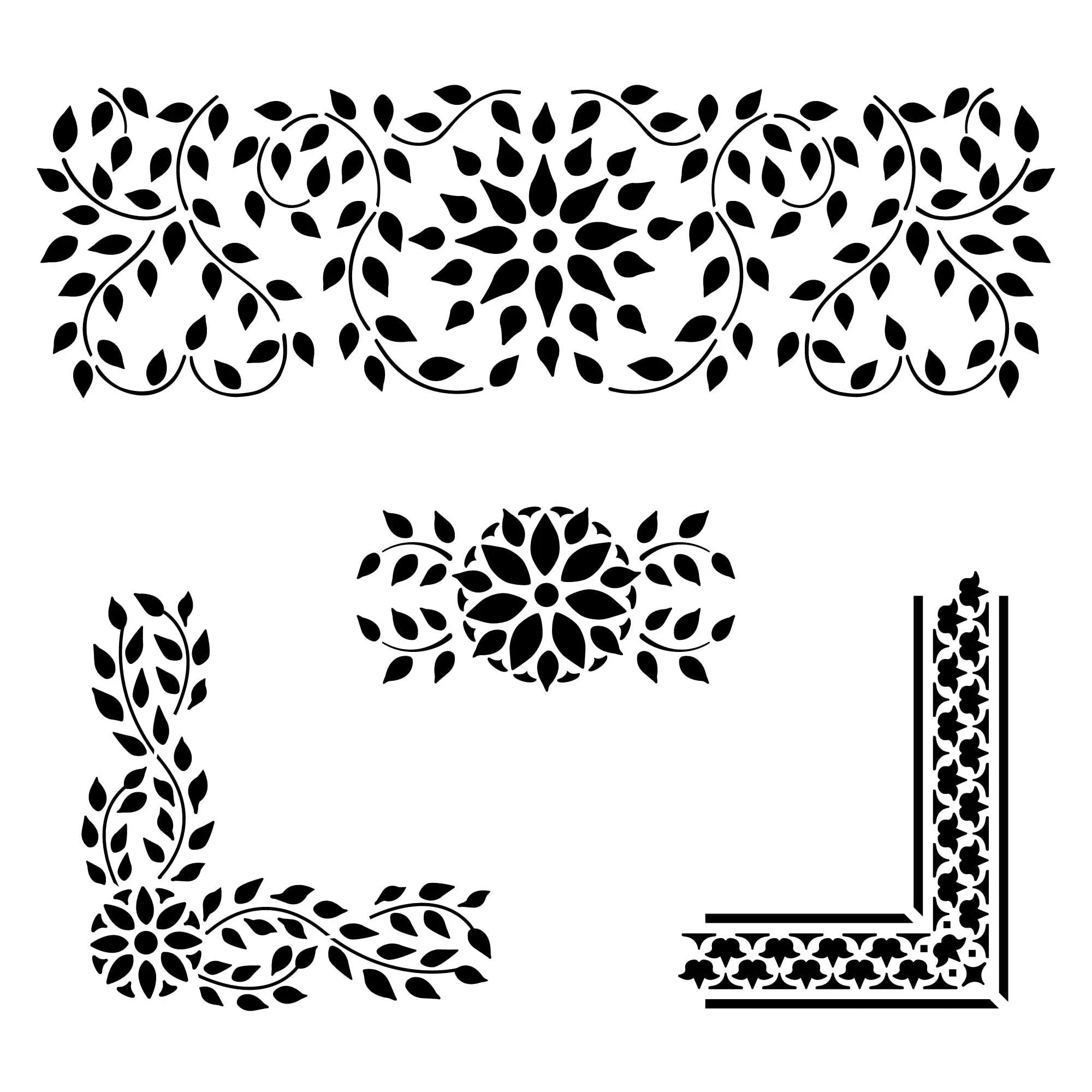 Indian Inlay Stencil Details (10 mil plastic) | Decor Stencils for Painting on Wood, Wall, Tile, Canvas, Paper, Fabric, Furniture and Floor | Reusable Stencil | FS015 by Designer Stencils