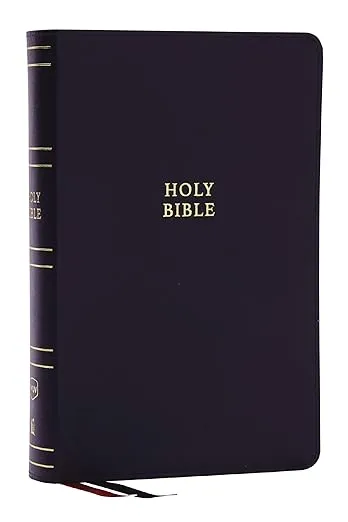 NKJV, Single-Column Reference Bible, Verse-by-verse<wbr/>, Black Bonded Leather, Re...